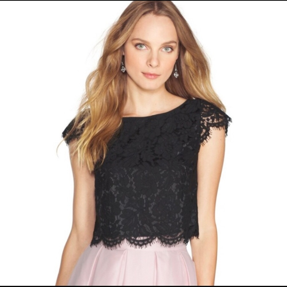 White House Black Market Lace Bodice Top Sz. 12
